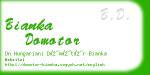bianka domotor business card