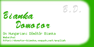 bianka domotor business card